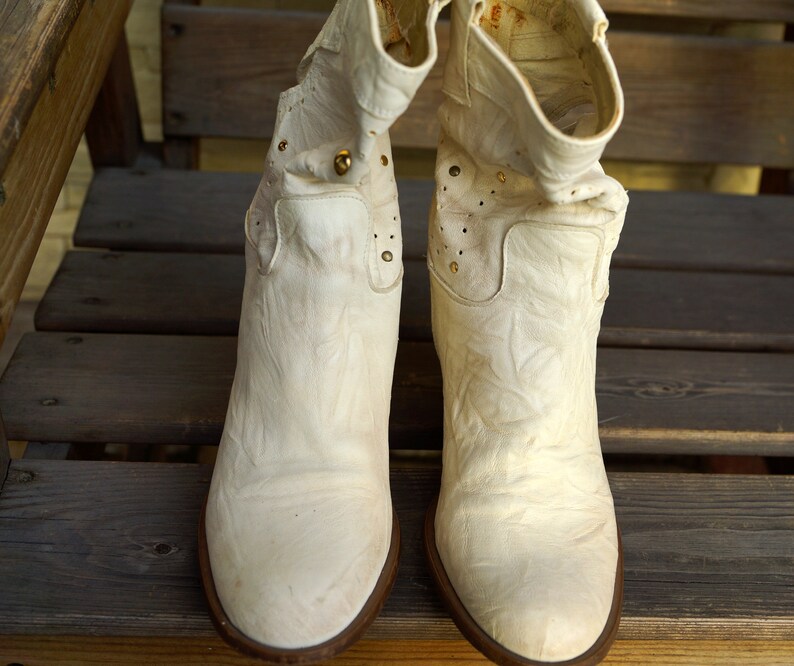 Ankle boots Eu 37 Cream color genuine leather womens ankle Etsy