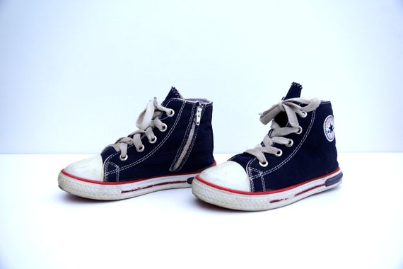 Converse ALL STAR sneakers unisex schoenen blauw/wit leder - Etsy Nederland