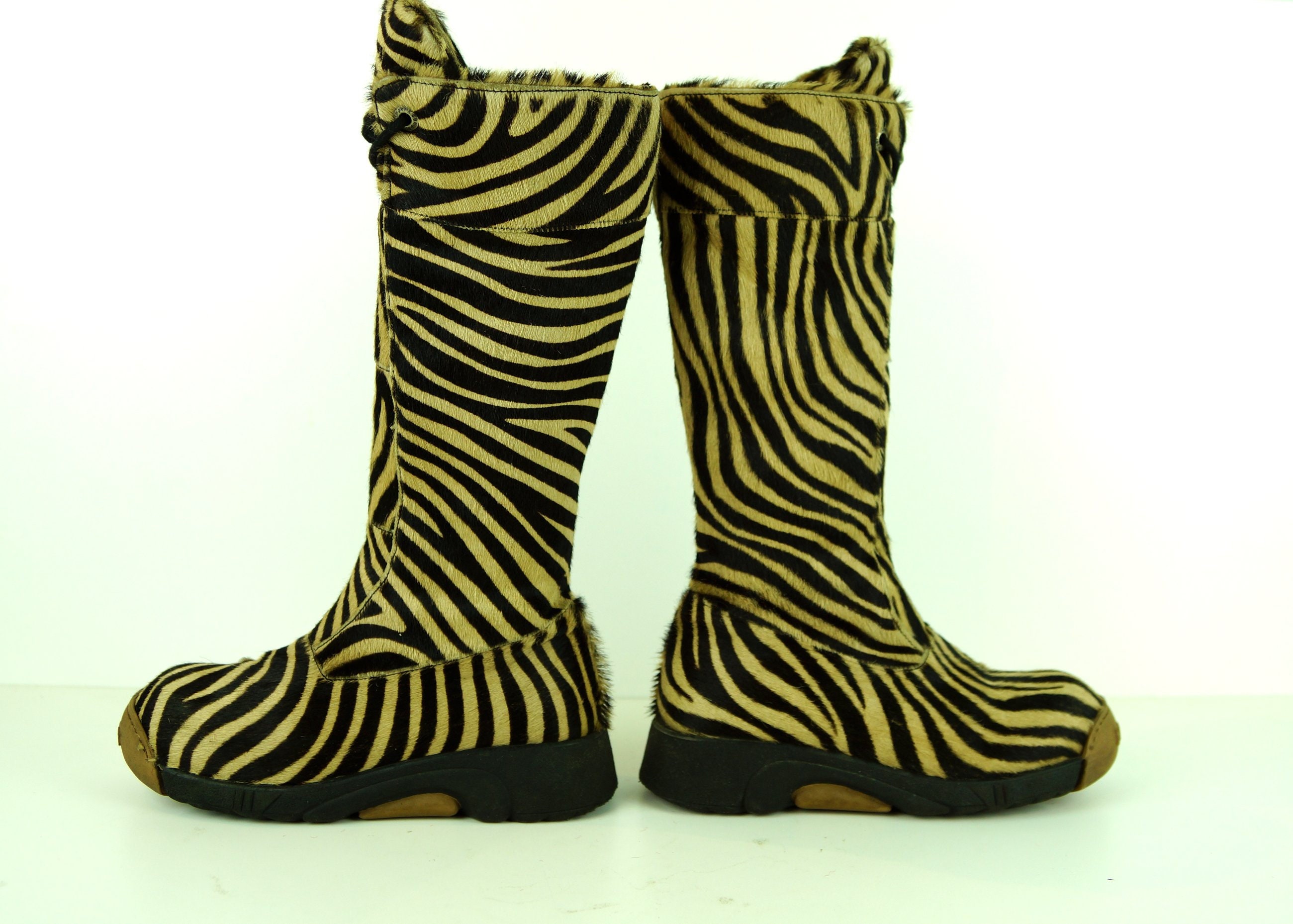 Vintage Leather Boots. These Zebra BUMPER Boots Genuine Etsy UK