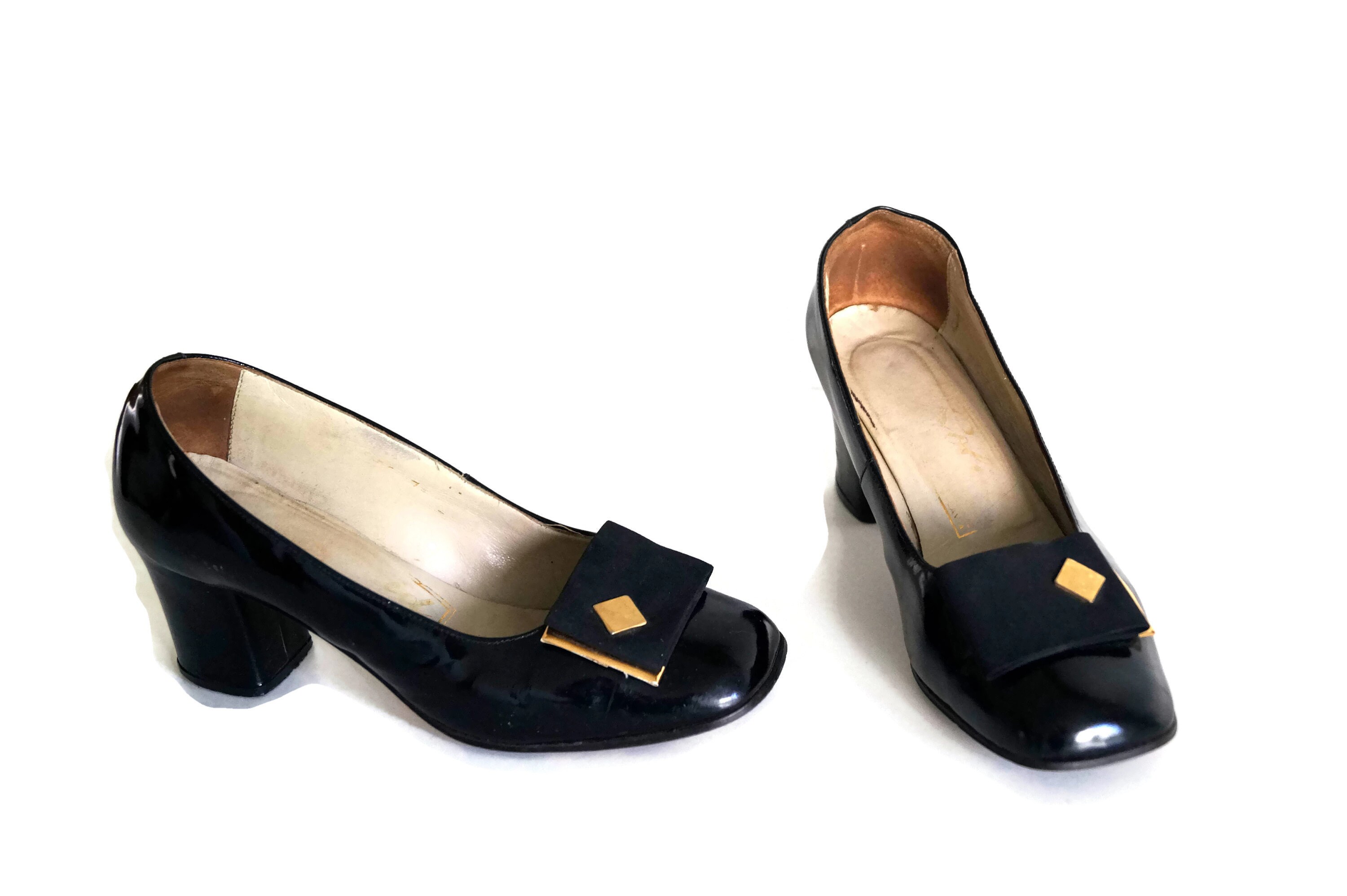 SJOLD Shoes Size 36 Party Shoes Gold details Vintage Black | Etsy