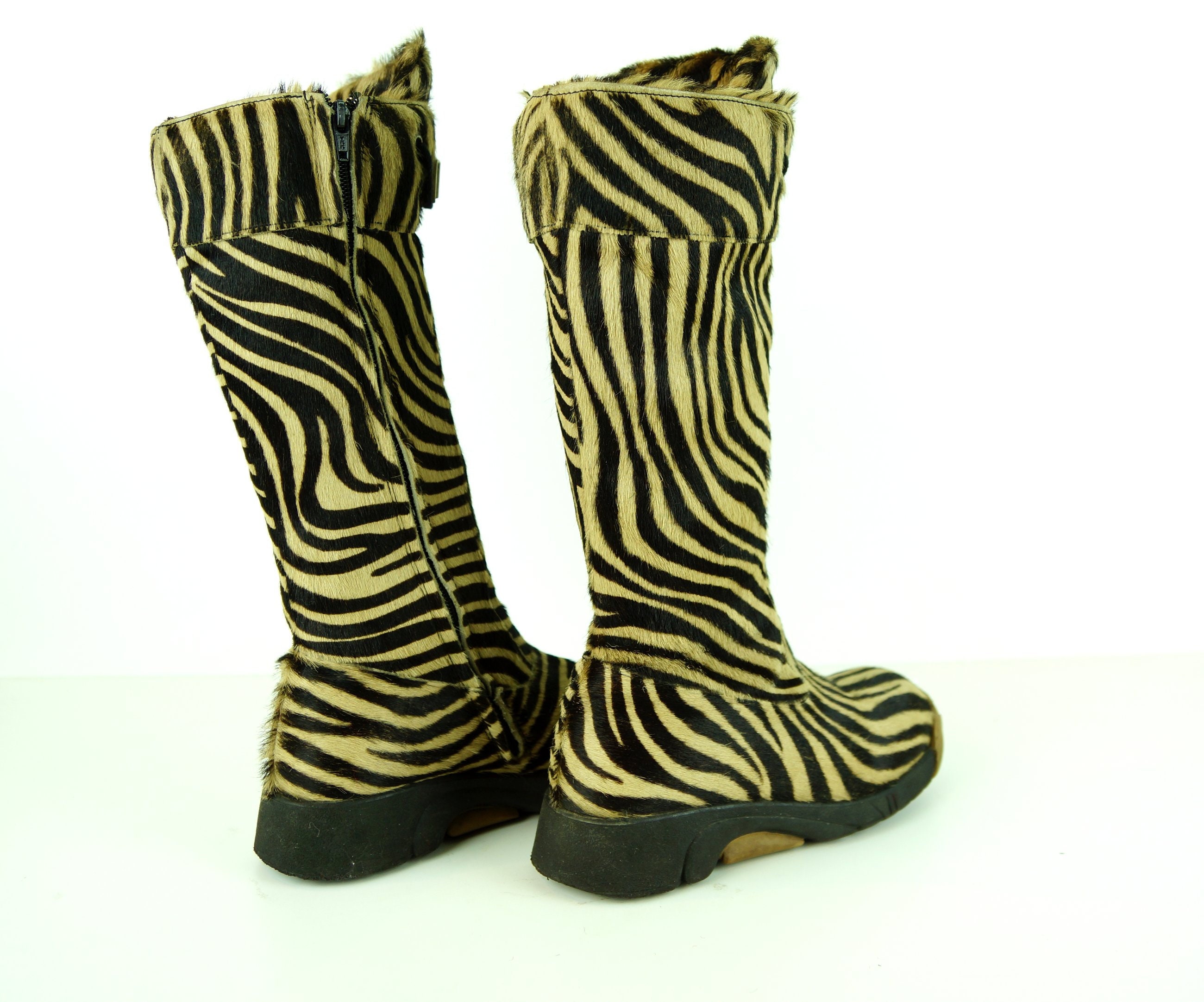 Vintage Leather Boots. These Zebra BUMPER Boots Genuine Etsy UK