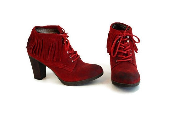 Red ankle boots by MYMA Women's Size 