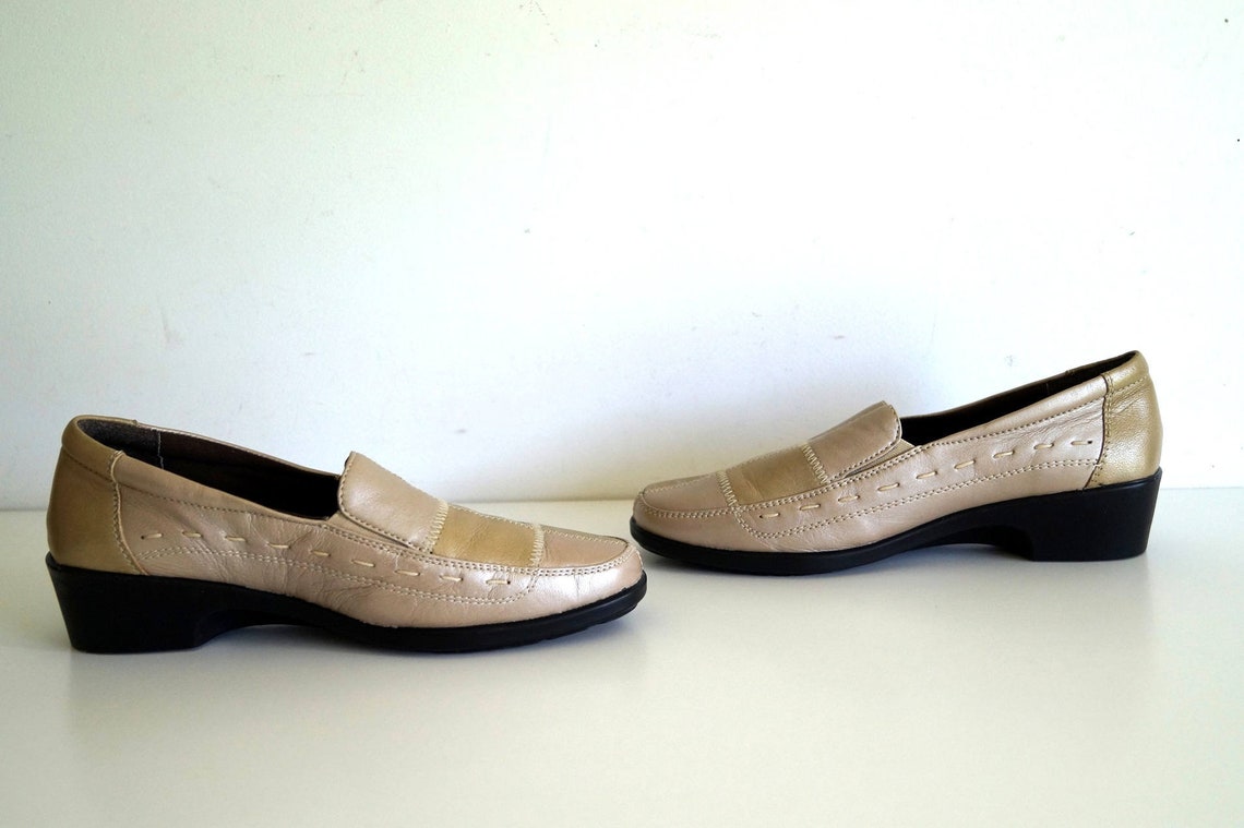 PAVERS Shoes Womens Leather Shoes Soft Golden Color Comfort - Etsy