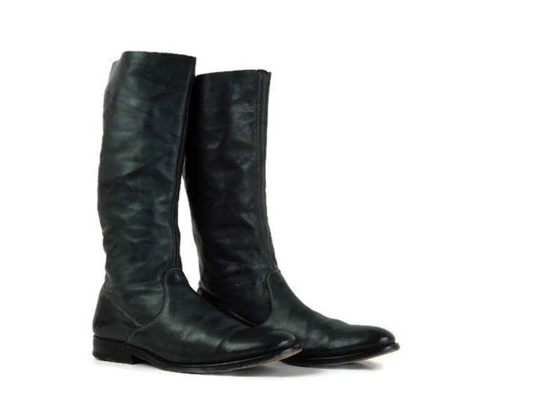 Vintage Boots Dark Gray Boots Eu 35 Uk 2 US 45 Round Toe Etsy