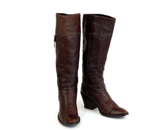 womens tan leather knee high boots uk