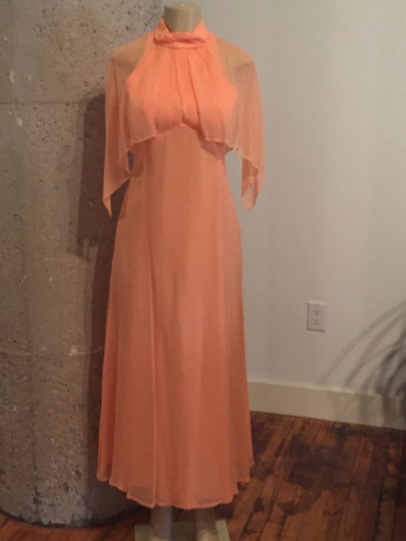 peach flowy dress