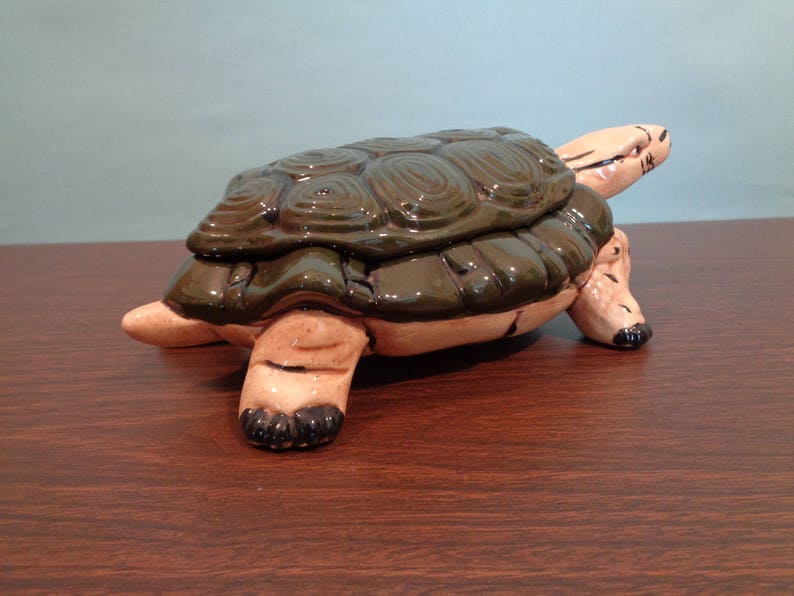 Handmade Ceramic Turtle with Storage Shell Stash Box Hidden Etsy