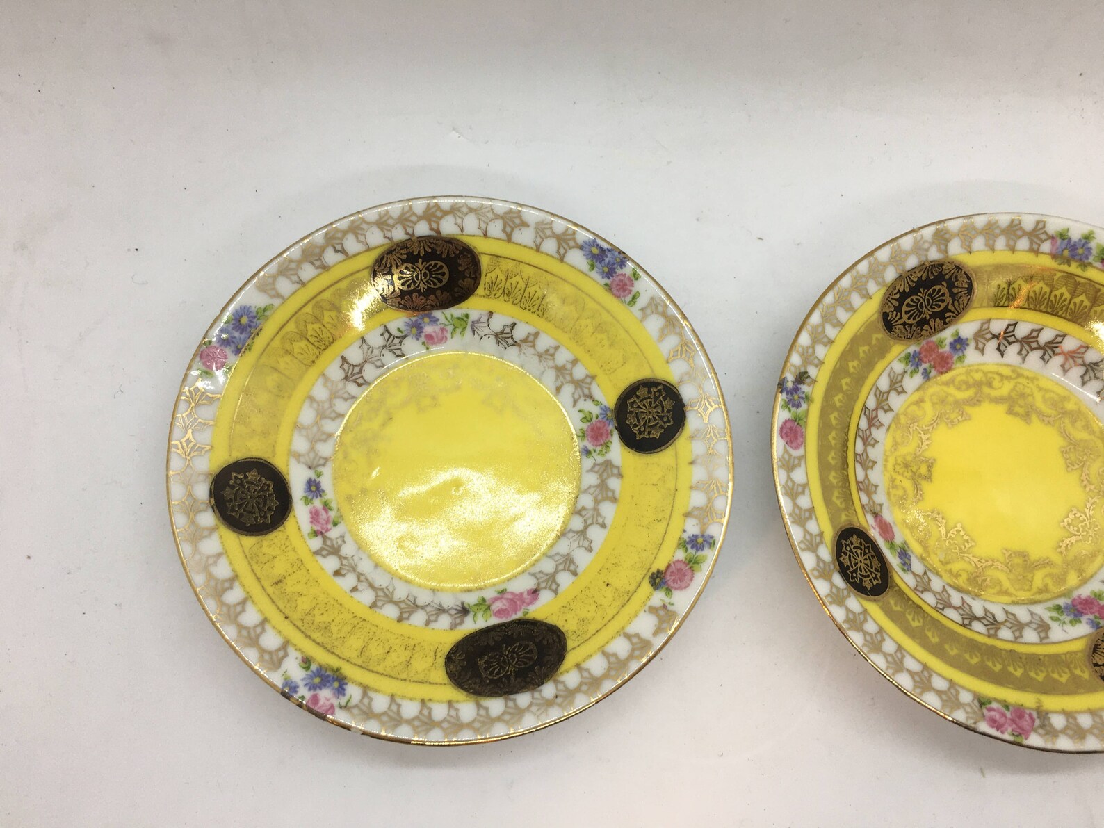 Two Cups and Saucers in Capodimonte Porcelain Medallions Etsy