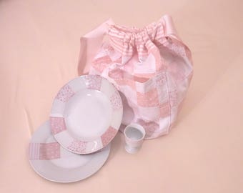 bébé lots de 3 plats en porcelaine et sac assorti,pour petite fille,à personnaliser