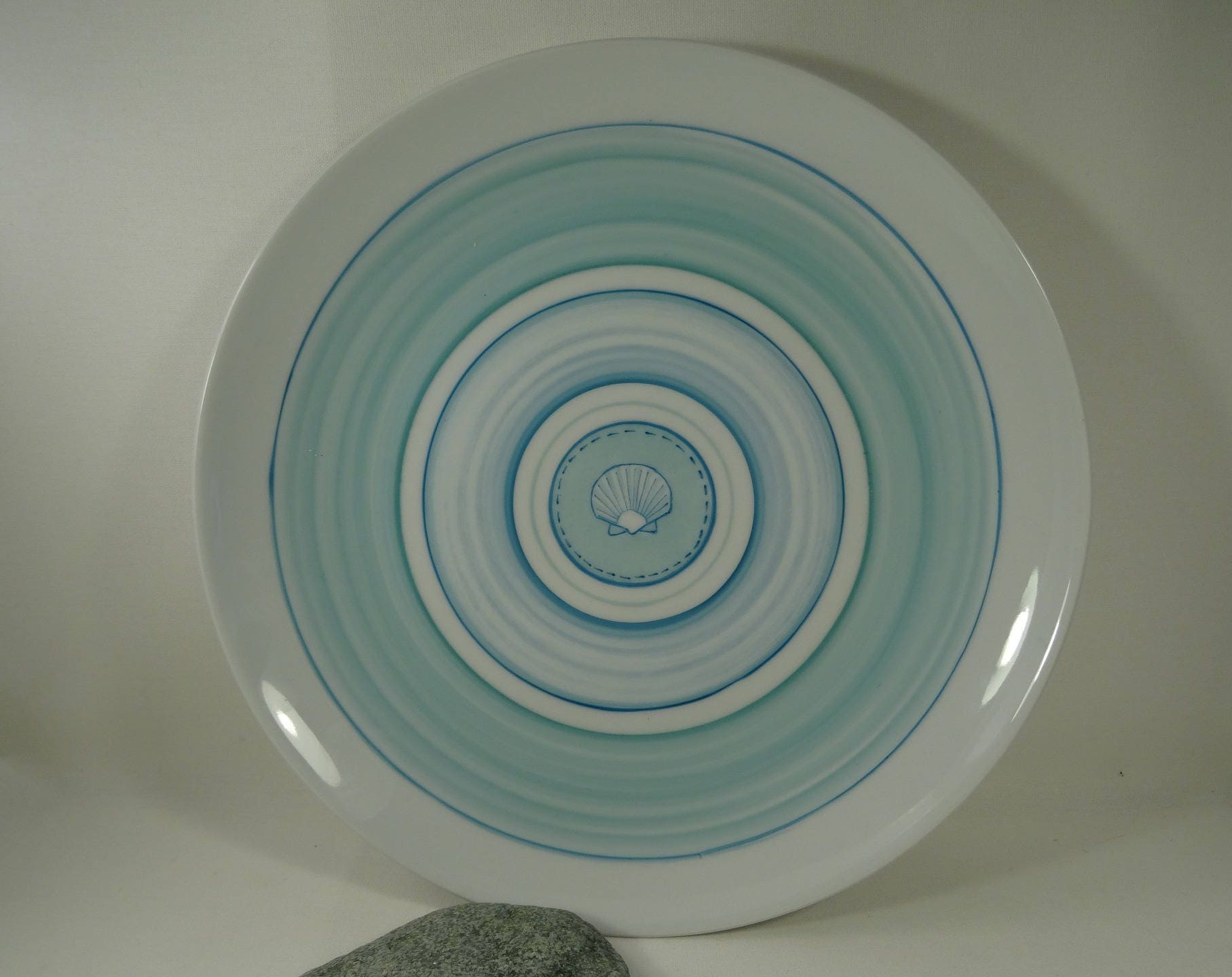 Assiette de Présentation en Porcelaine Pour Apéritif Turquoise et Ambiance Marine