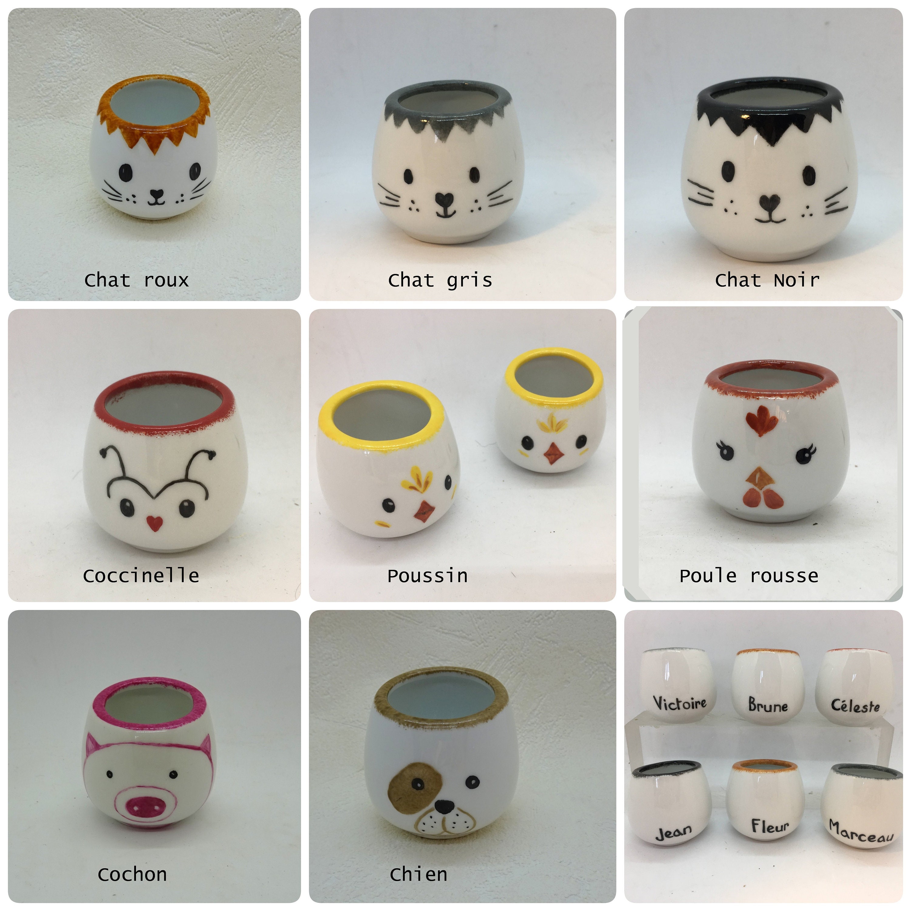 Coquetier To Customize 8 Patterns Of Farm Animals To Choose Etsy Ireland