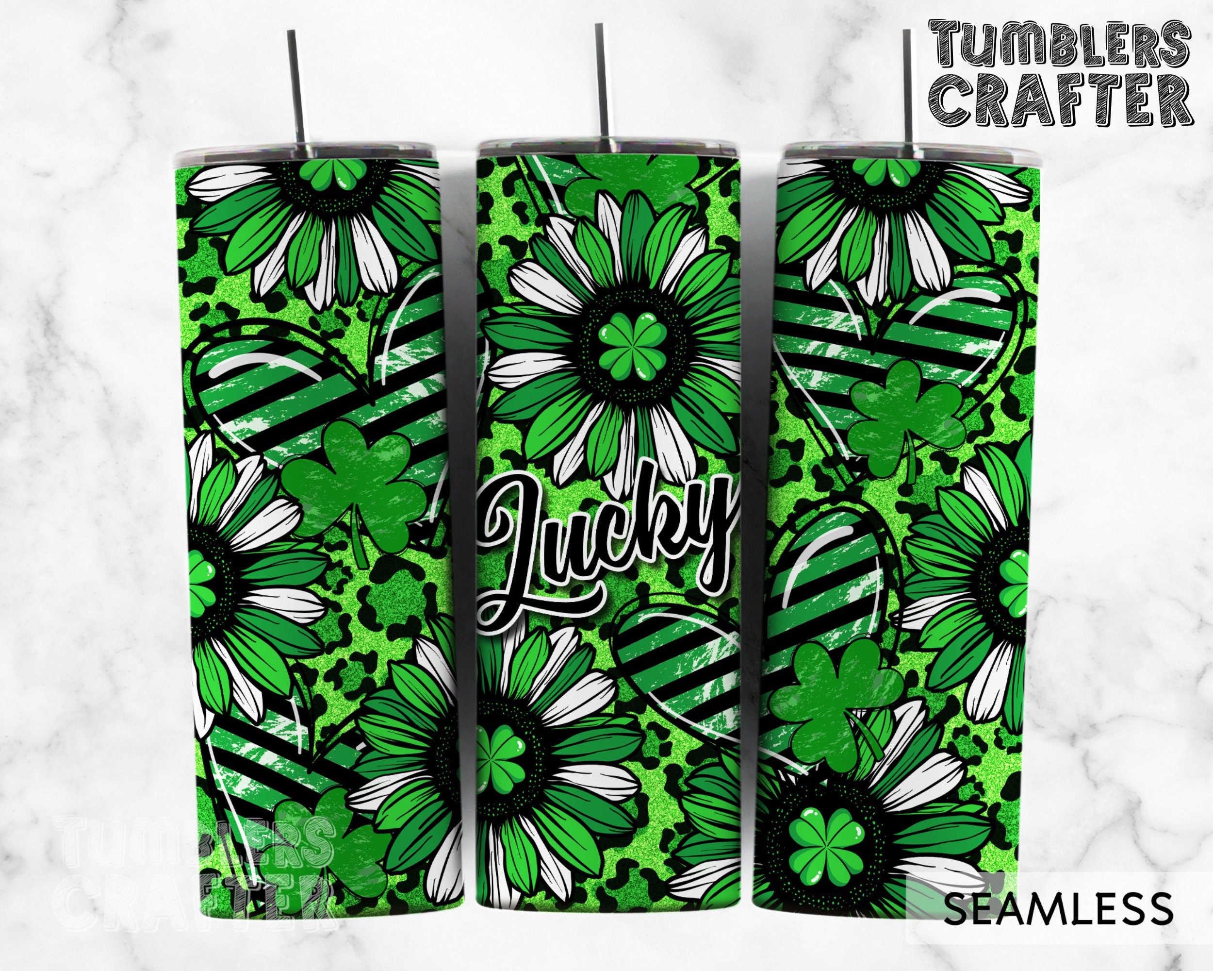 Retro Checker St. Patrick Tumbler Wrap Graphic by V Design · Creative  Fabrica