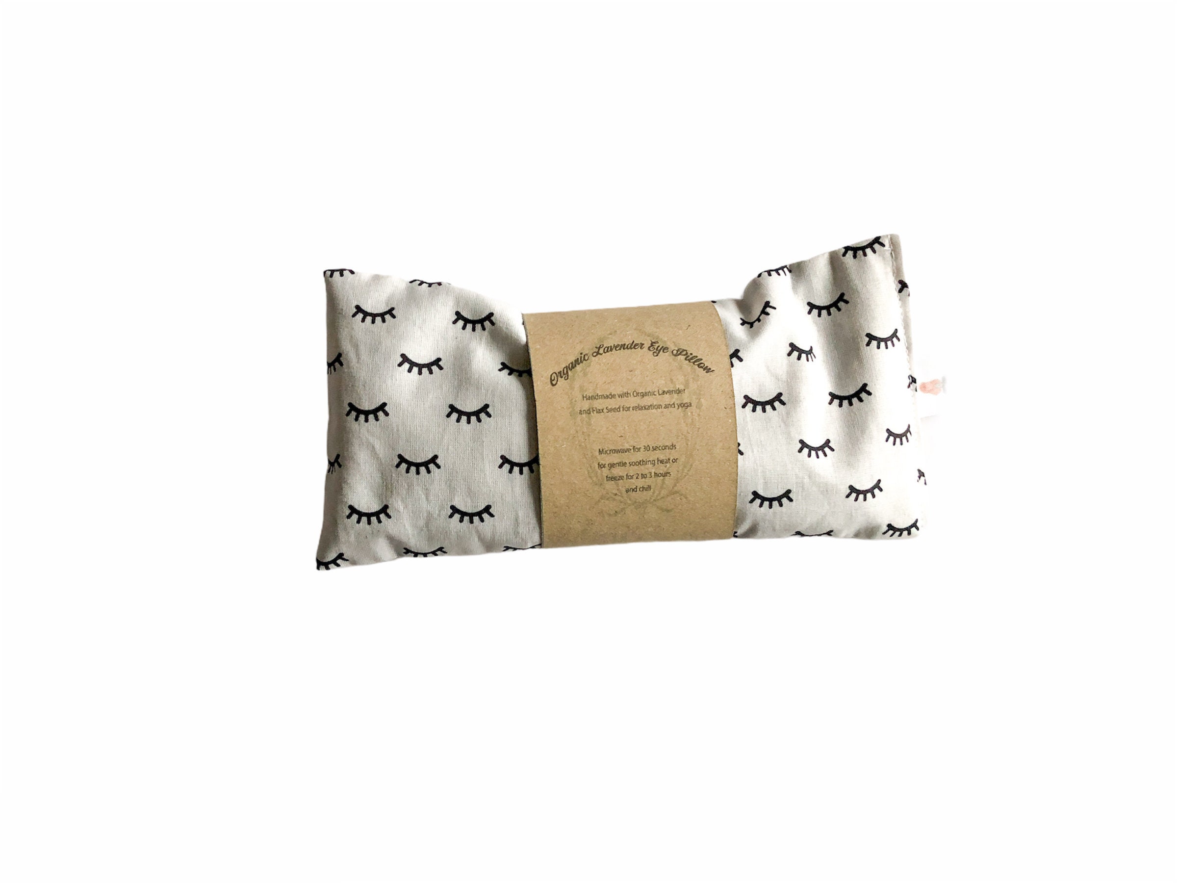 Yoga Lavender Aromatherapy Eye Pillow in White with Sleepy Eyes Eyela…