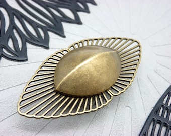 Art Deco Bronze Magnetic Brooch | ZELDA | for fastening a vest