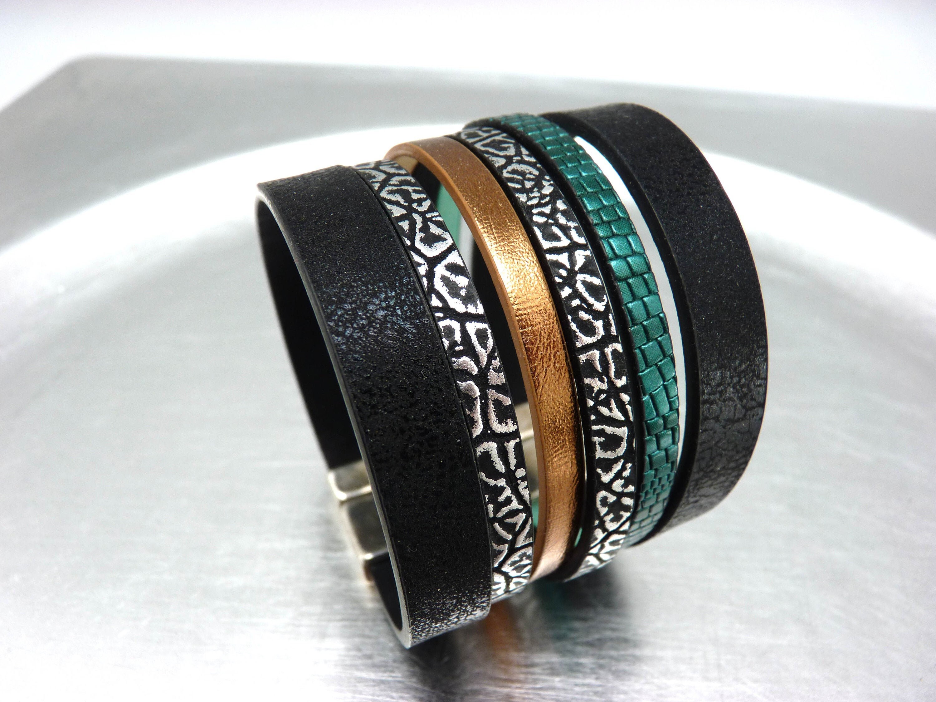 Faux leather cuff bracelet best sale