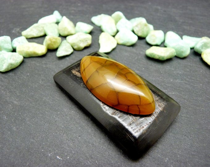 Yellow dragon vein agate stone magnetic brooch, horn rectangle, to close vest, scarf YELLOW DRAGON VEIN