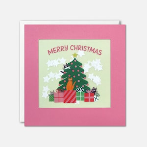 Katzen Weihnachtsbaum Karte mit Papier Konfetti - Paper Shakies von James Ellis