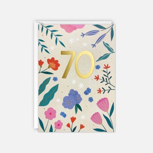 Carte d'anniversaire 70 ans Fleurs par James Ellis