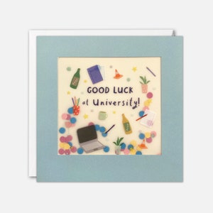 Good Luck at Uni Uni Karte mit Konfetti - Paper Shakies von James Ellis