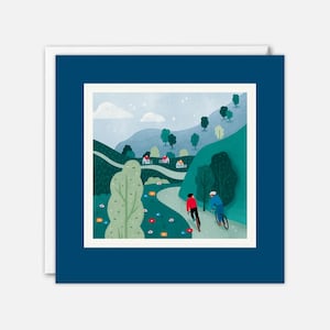 Radfahren in den Bergen Kunstkarte von Bea Müller