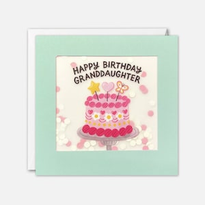 Carte d'anniversaire Gâteau petite-fille avec confettis en papier - Papier frappé par James Ellis