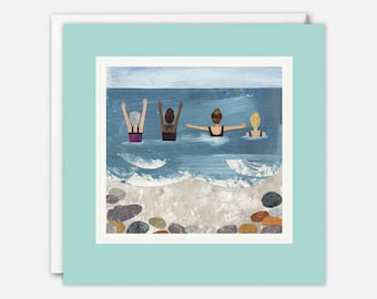 Cartão de arte "Nadadores do mar selvagens" por Christina Carpenter