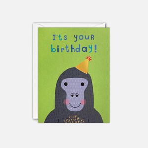 Mini tarjeta de cumpleaños de gorila de James Ellis