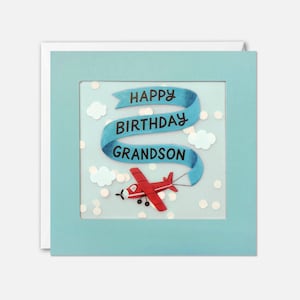 Biglietto di compleanno per nipote in aereo con coriandoli di carta - Paper Shakies di James Ellis