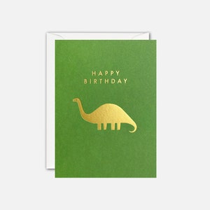 Goldene Dinosaurier Mini Geburtstagskarte von James Ellis
