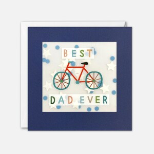 Carte de fête des pères Vélo rouge avec confettis en papier - Paper Shakies par James Ellis