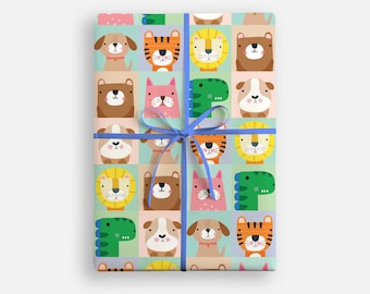 Tiergesichter Geschenkpapier von James Ellis