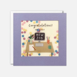 Desk New Job Card with Paper Confetti - Paper Shakies by James Ellis