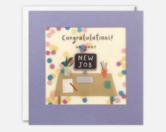 Desk New Job Card with Paper Confetti - Paper Shakies by James Ellis