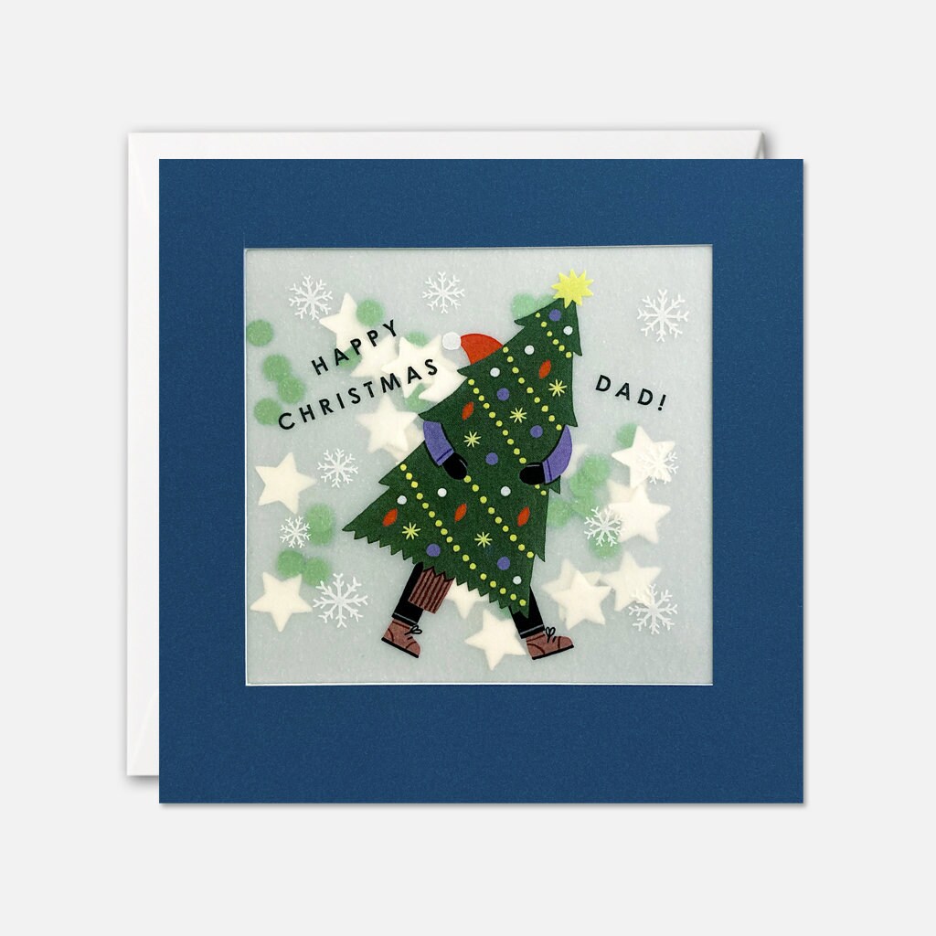 Weihnachtskarte Für Papa/Dad – Mit Persönlichem Vers Und Goldfolie, Inklusive Umschlag