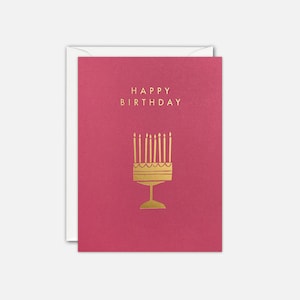 Mini carte d'anniversaire gâteau dorée par James Ellis