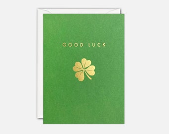 Gold Clover Mini Good Luck Card by James Ellis