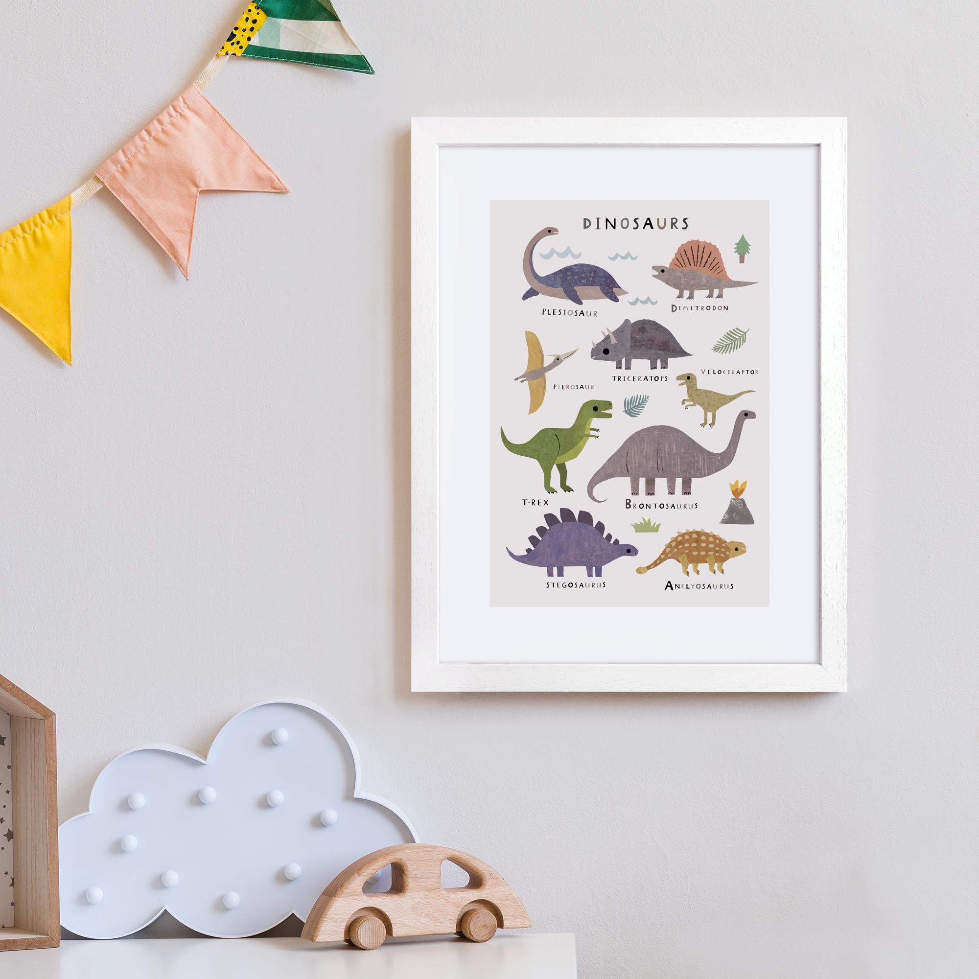 Dinosaurs Print by Linda Tordoff - Etsy
