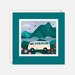 Cartão de arte do lago Campervan por Bea Müller