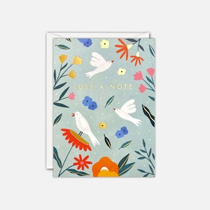 Birds and Flowers Mini Just a Note-kaart van James Ellis