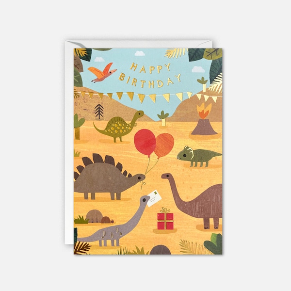 Dinosaurs Birthday Card by James Ellis