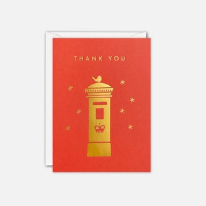 Mini biglietto di ringraziamento Gold Postbox di James Ellis