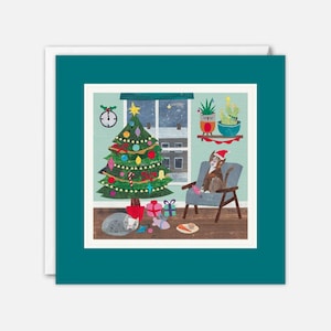 Carte de voeux chats le réveillon de Noël par Christina Carpenter
