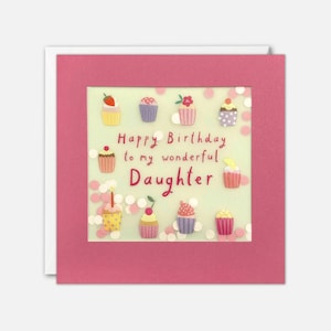 Biglietto d'auguri per cupcakes per figlia con coriandoli di carta - Paper Shakies di James Ellis
