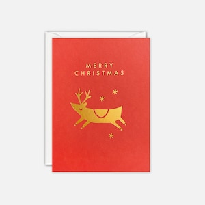 Mini carte de Noël or renne par James Ellis