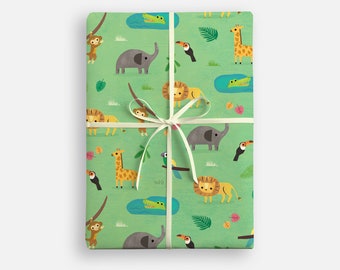 Papel de regalo con temática de jungla de James Ellis