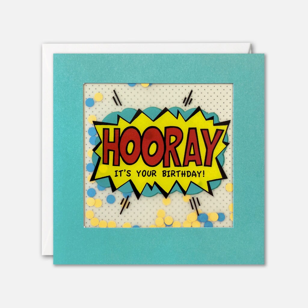Hooray Pop Art Geburtstagskarte mit Konfettipapier Paper - Etsy.de