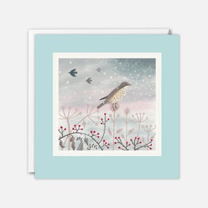 Carte d'art Grive d'hiver par Tor Allen