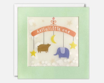 Animal Mobile New Baby Card with Paper Confetti - Paper Shakies by James Ellis