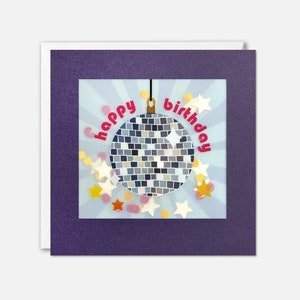 Cartão de aniversário disco com confete de papel - Paper Shakies por James Ellis