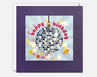 Disco Birthday Card with Paper Confetti - Paper Shakies by James Ellis